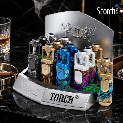 SCORCH TORCH SINGLE FLAME ASST. COLOR - 12CT/ DISPLAY